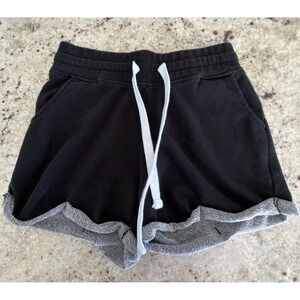 Reflex Black Sweat Shorts Rolled Hem Lounge Size S